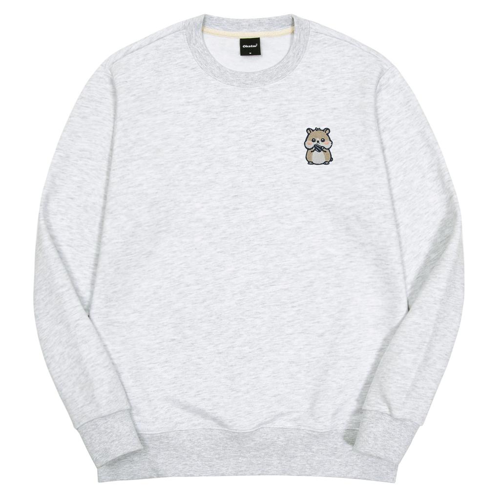 OKSTAR Puffy-Cheeked Hamster Embroidered Double-Sided Sweatshirt (Type B)