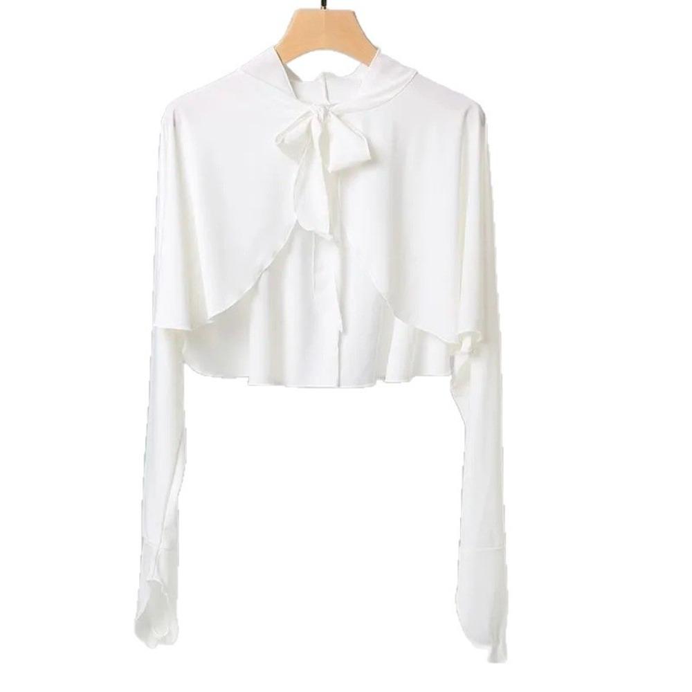 Quick-Drying Long Sleeve Crop Top Ultra-thin Ice Silk Shawl Fashion Sunscreen Sleeves Girls