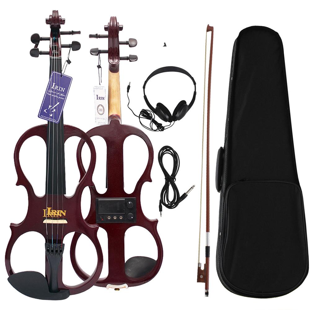 

IRIN 4/4 Electric Smart Violin Kit for Beginner Profe Silent Electric Violin with Hard Case Headphones Connecting Cables Violin