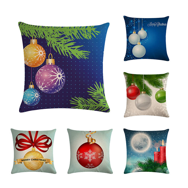 Merry Christmas Holiday Cushion Cover Xmas Decoration Ball ornament