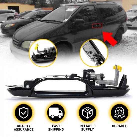 Door Handle For 1998-2003 Toyota Sienna Van Outside Front Left Driver Black EXV