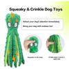 Soft Plush Octopus Dog Toy with Squeaker Non Stuffed Puppy Chew Toys for Teething Small Medium Dogs Interactive