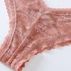 Sexy Panties Women Lace Embroidery Underwear Low-Waist G String Hollow Out Cross Belt Thong Comfortable Female Lingerie
