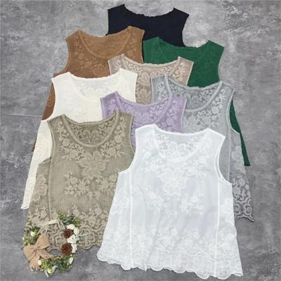 Topuri japoneze în 9 culori pentru femei, vară, de culoare uni, croșetate, fără mâneci, pentru femei, casual, simple, din bumbac