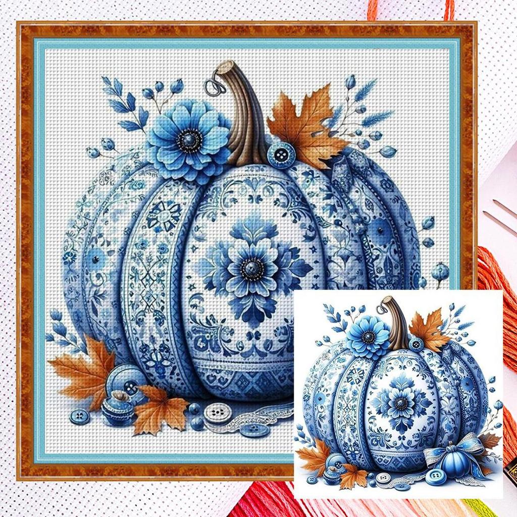 Full Embroidery cotton Thread 14CT Counted Pumpkin Cross Stitch Kit Decor