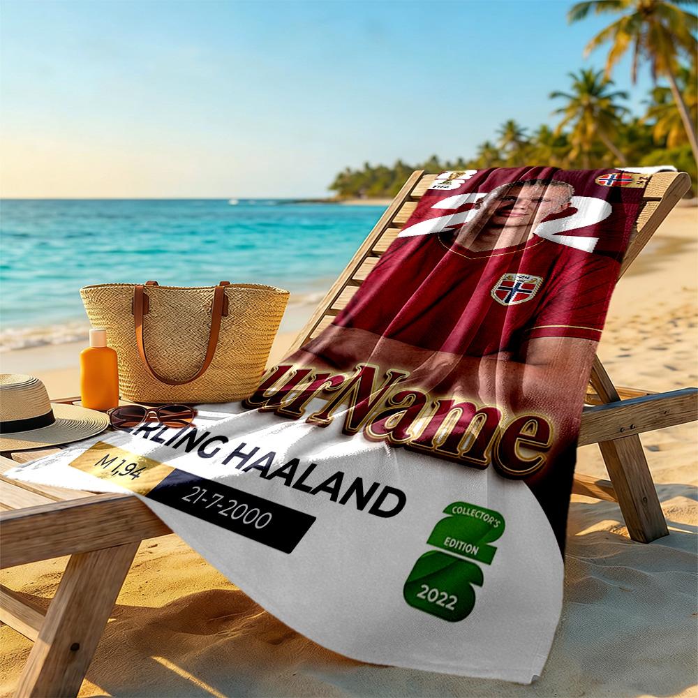 Epl Fan Artwork Customize Text Beach Towel Super Soft Microfiber Quickdry Fabric Perfect for Traveling Yoga Camping and Swimming