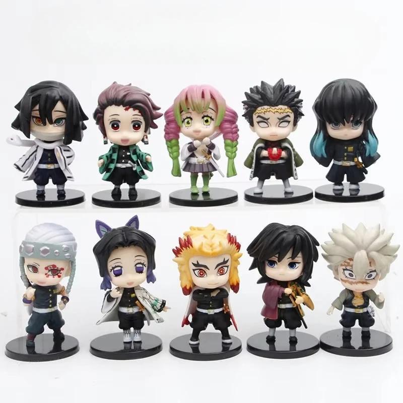 

Anime Demon Slayer Tanjiro Figure Kimetsu No Yaiba Statue Rengoku Shinobu Giyuu Action Figurine Desk Decoration Room Accessories