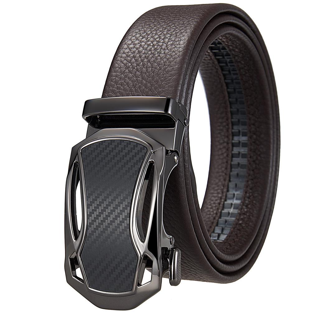 5Pcs Men'S Automatic Buckle Belt Business Model, The First Layer Of Cowhide Belt Automatic Buckle Ly36-1307-5