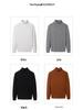 Men's Ribbed Wool High-Neck Sweater with Fleece, Warm Knitted Long Collar for Autumn and Winter