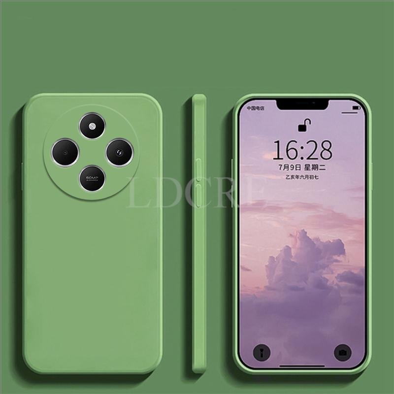 

For Xiaomi POCO C75 Case Liquid Silicone Protective Cover POCO C75 Case TPU Plain Rubber Phone Case POCO C75 Cover For POCO C75 зелений