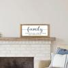 Rustic Wooden Family Wall Sign with Inspirational Quote for Home Decor - Farmhouse Style Living Room Art Piece