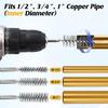 ABUL-Copper Pipe Cleaning Brush Set For Drill Includes External Wire Bore Brush, Internal Tube Cleaner(1/2In, 3/4In, 1In)