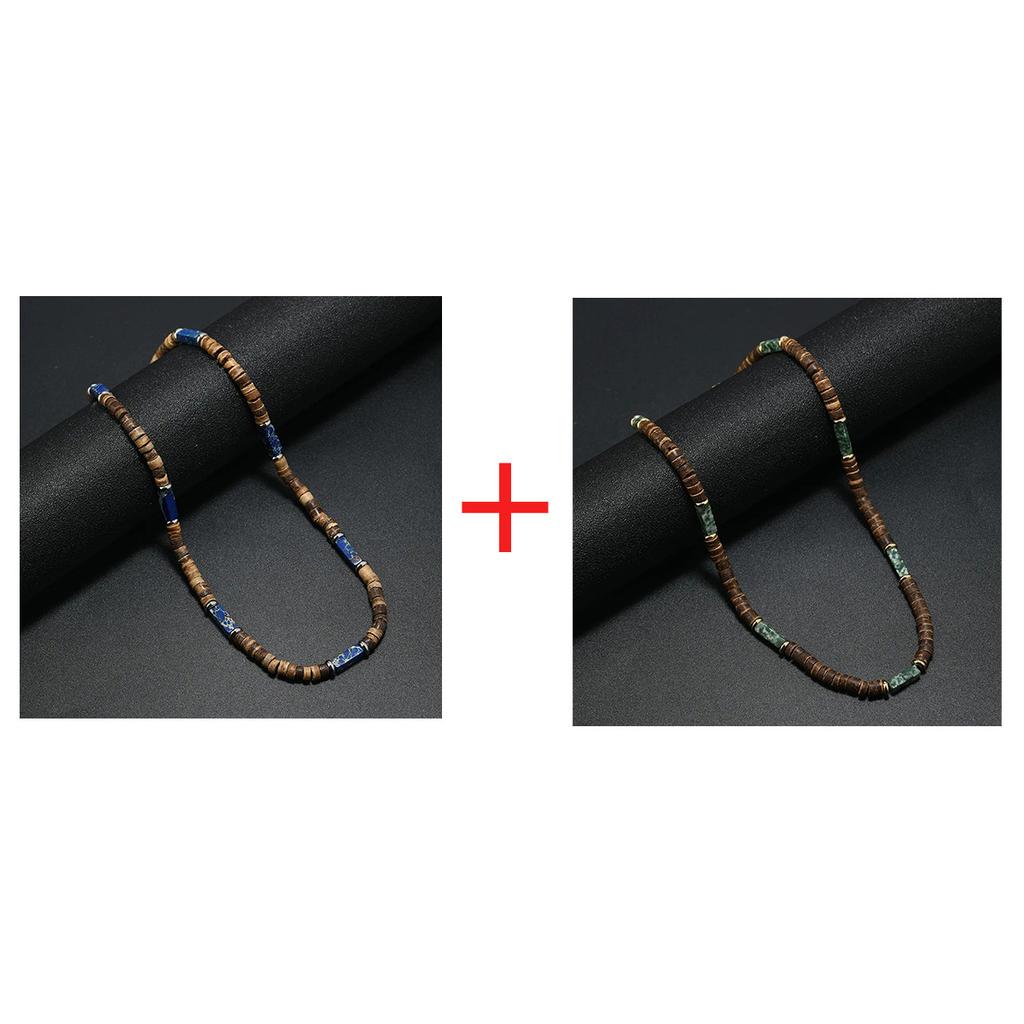 New Bohemian Men's Beaded Necklace Tiger Stone Natural Stone Fashion Trend Design Minimalist Necklace Commemorative Gift