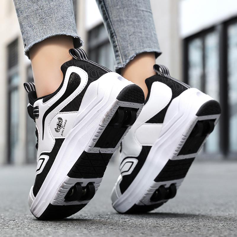 29-40 Children's Four-wheel Sports Shoes Detachable Flat Shoes Children's Skating Roller Skates Shoes for Kids
