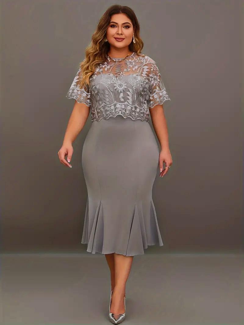 

Европейское и американское платье больших размеров в стиле пэчворк с вышивкой - Стройнящее, Эксклюзивный новый дизайн 4XL