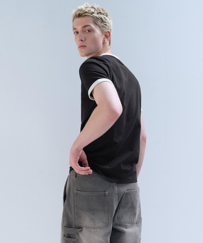 MUSINSA STANDARD Classic Ringer T-Shirt [Black]