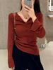 Korean Style V-Neck Slim Fit Long Sleeve Knit Top - Women's Spring 2026 Collection