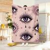 Classic motif E-Evil Eye Throw Lightweight 240g Flannel Blanket Soft Skin-friendly for Summer Cooling