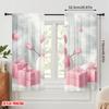 2pcs,2D Plane Printing Curtains Digital Printed Cute Snowman Pink Gifts Versatile Durable Polyester (without Rod) Decorations
