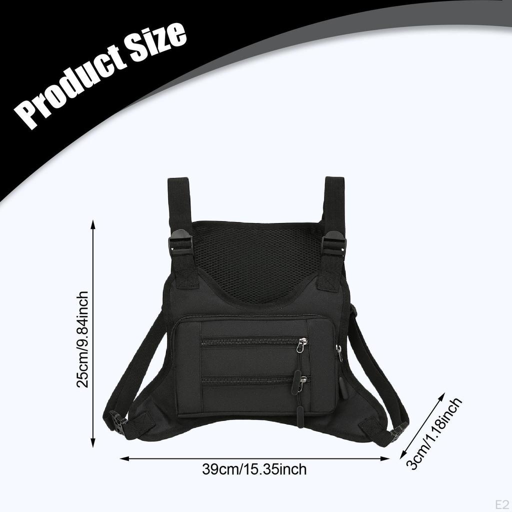 Chest Rig Bag Adjustable Shoulder Strap Phone Holder Running Vest for Outdoor