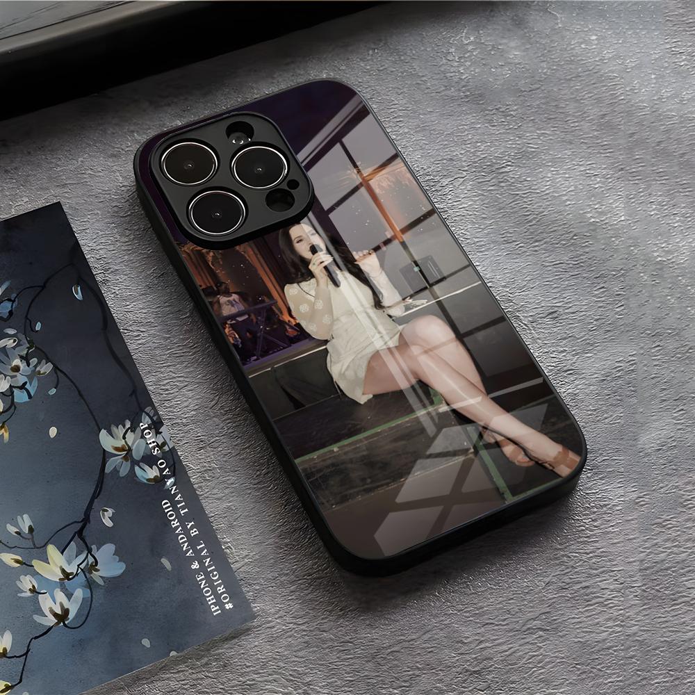 Lanas-w-Del-R-Rey Phone Case For IPhone 17 Air 16 E Pro Max 15 14 13 Mini 12 Pro 11 Max Plus Black Glass Cover