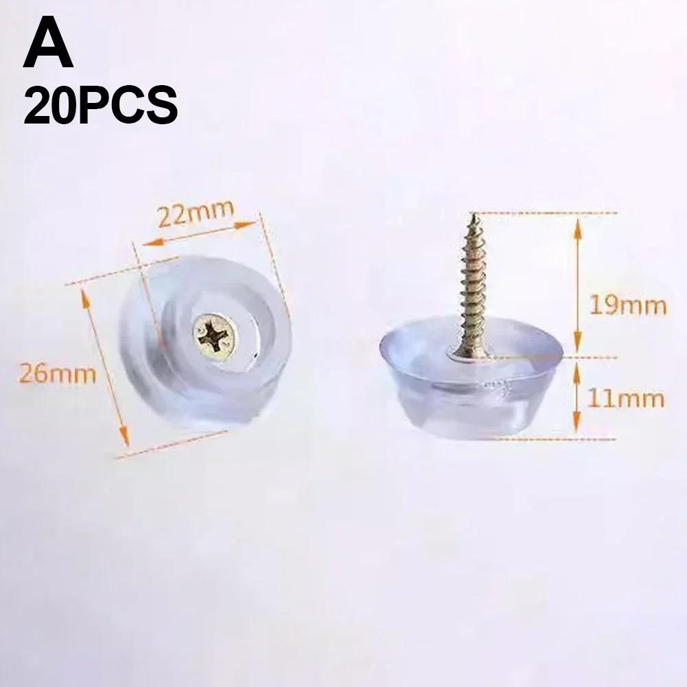 20Pcs Chair Leg Feet Pads Anti-Slip Feet Mat Silicone Transparent For Sofa Chair Leg Furniture Table Feet Protector Pad