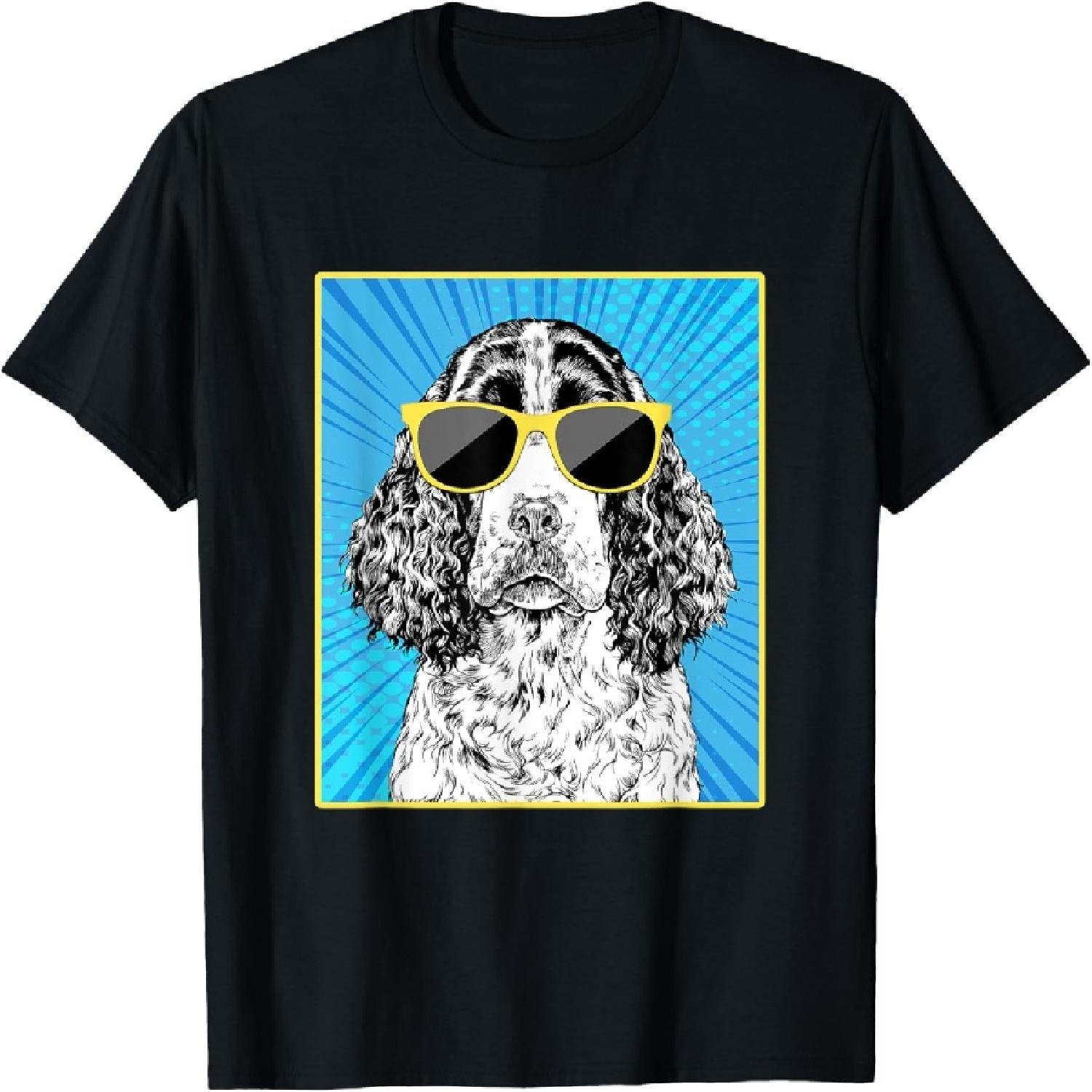 English Springer Spaniel Portrait Pop Art Dog Sunglasses T-Shirt XXXXXL разноцветный