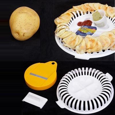 Machine à chips de pommes de terre, four à micro-ondes, trancheur de chips croustillantes, fabricant de collations, ensemble de bricolage, plateau, outil de cuisine