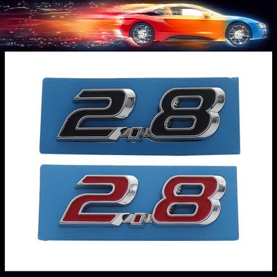 3D Premium Chrome Black Red 2.8 For Car Fender Trunk Rear Bonnet Nameplate Decal Emblem Badge Sticker