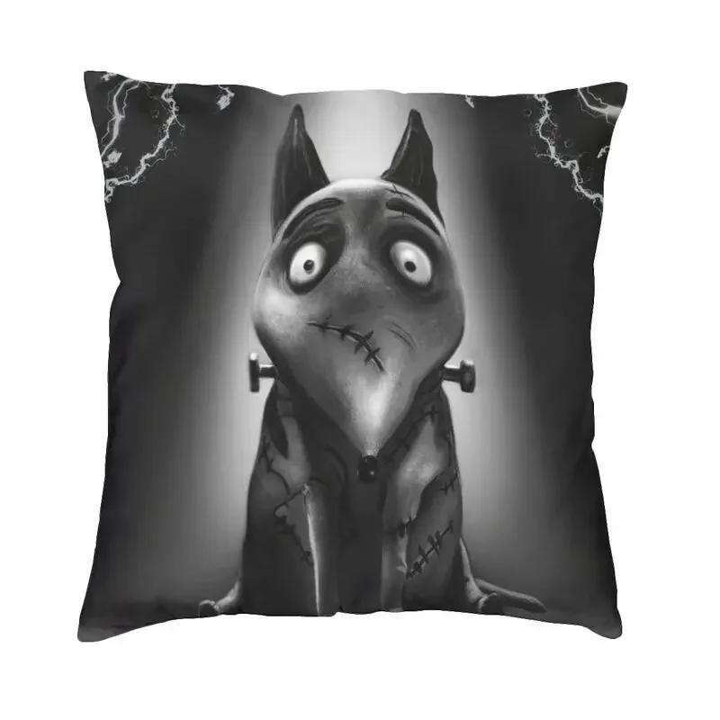 Frankenweenie Glanzende Hond Kussen Kussenhoes Huisdecoratie Tim Burton Horrorfilm Scandinavische Kussenhoes Fluwelen Kussensloop 50x50cm