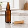 Yousheng Beer Bottle Opener with Wooden Handle, Stainless Steel Cap Remover, Rustic Bar Tool for Home Kitchen, Gift for Men