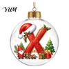 Indoor Outdoor Xmas Hanging Ornaments 26?Letter Acrylic Christmas Ball Ornament, 3D Crystal Style Alphabet Holiday for Home Pendant, Tree