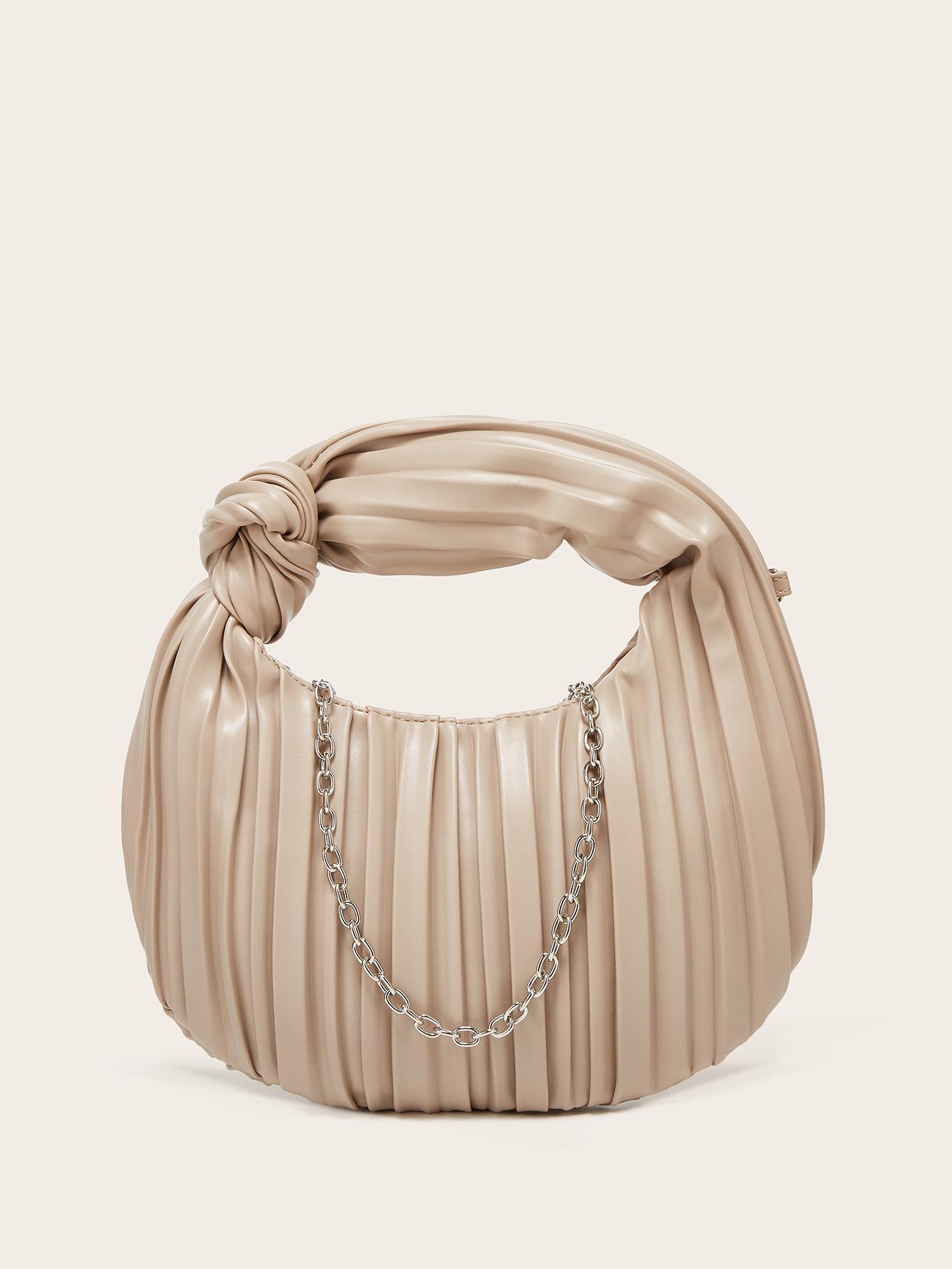 

Fashion Versatile Hand Carry Dinner Ladies Bag Folded Cloud Underarm Bag New Fashion Women s Portable Crescent Dumpling Bag абрикосовий