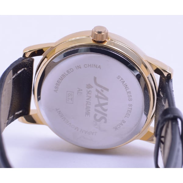 J-AXIS Women's AL1280-BK (Women's Fashion Watch Black Sun Flame) Round Watch Black Analog