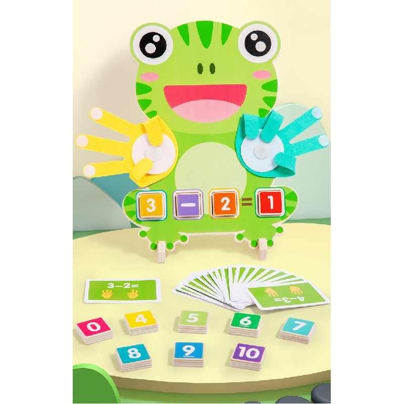 Wooden Frog Finger Math Puzzle For Kids Learning Addition And Subtraction Skill Development