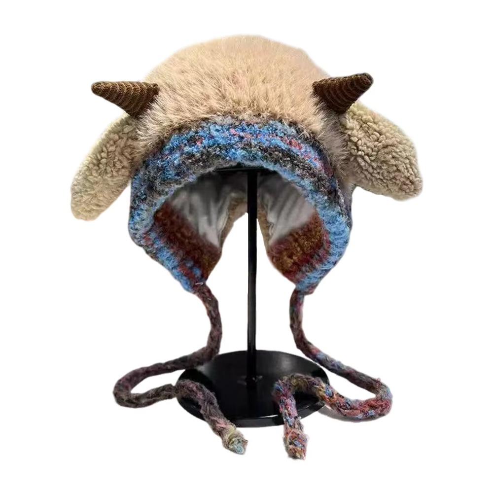 Korean Style Ear Protection Hat Soft Women Fluffy Hat Plush Pullover Hats Autumn and Winter