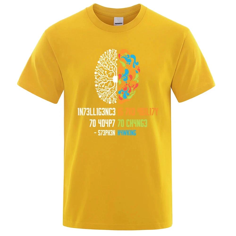 Intelligence Is The Ability To Adapt To Change Tops Men Women Shirt Loose Clothes Cotton Oversize Summer Tshirt Hip Hop Tops Tee