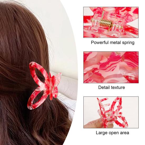 Hair Claw Hollow Butterfly Design Anti-slip Teeth Back Head Hair Clip Multiple Colors Available Versatile Hair Accessory