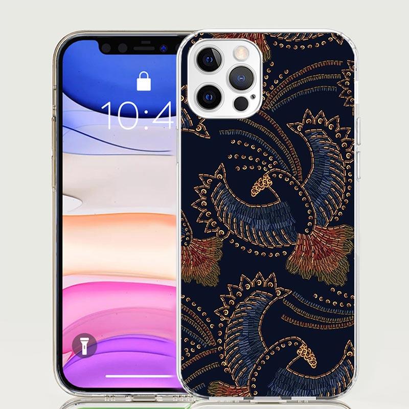 African Style Fabric Pattern Phone Case For iPhone 18 17 Air 16 15 Plus 11 14 Pro Max 13 Mini 12 7 8 + SE Pattern Art Customized Co