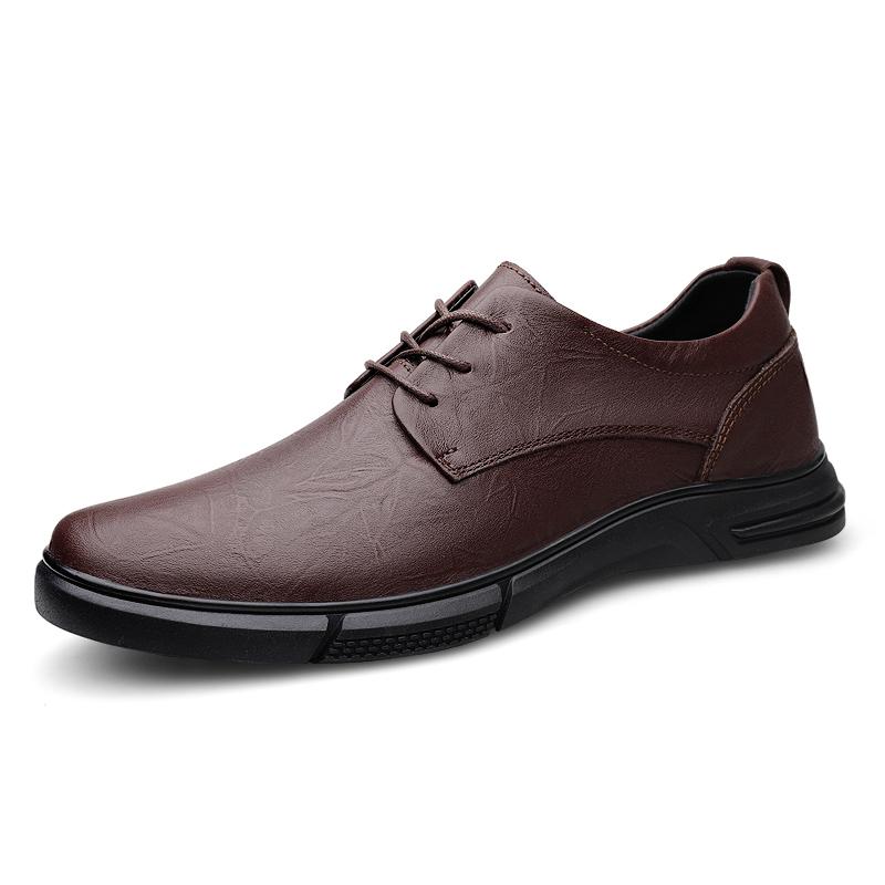 Genuine Leather Men s Oxfords Lace Up Formal Dress Shoes Men Elegantes Business Casual Shoes Leisure Walk Derby Sneakers Man 37