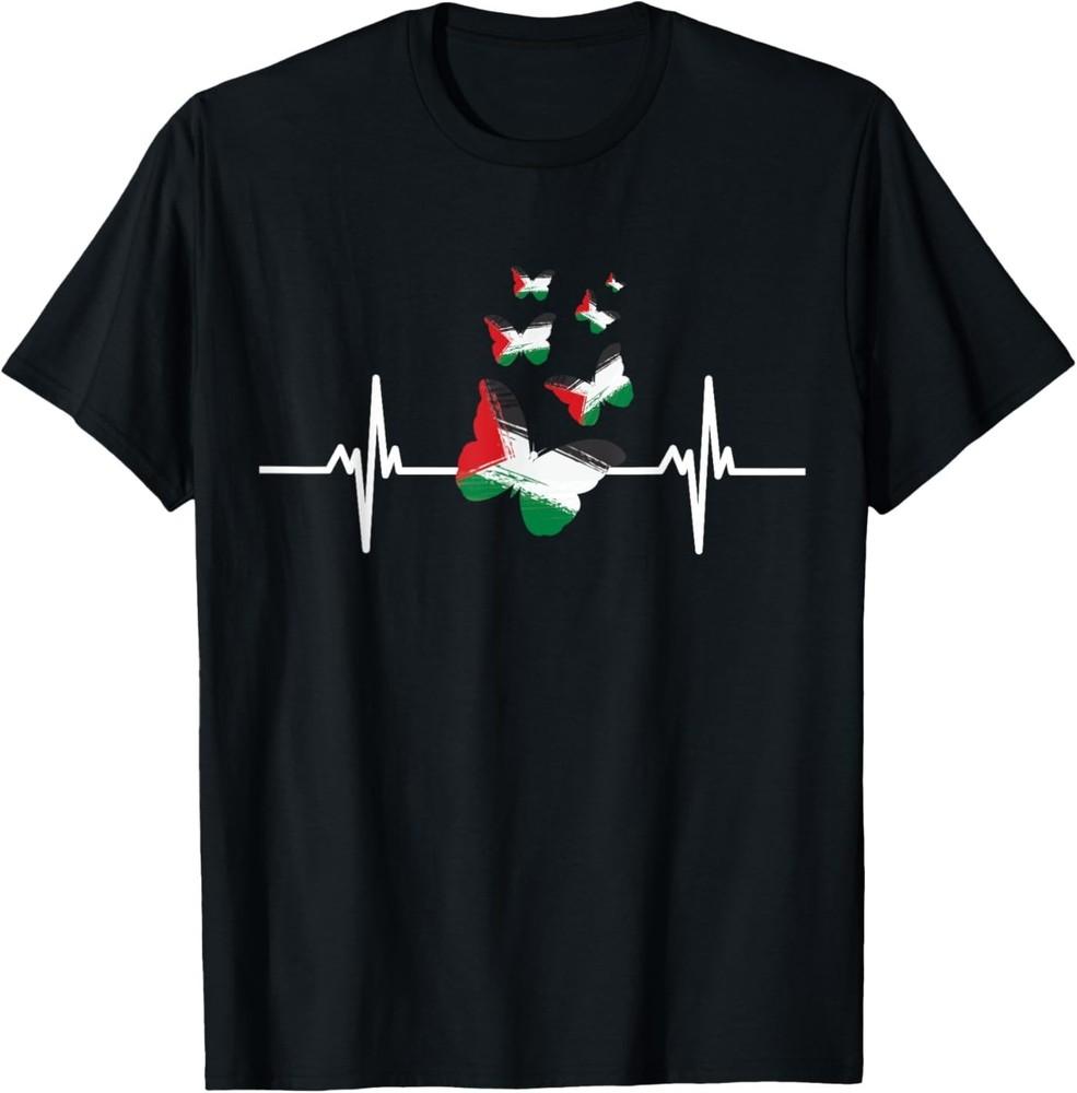 Palestinians Girls Womens Butterflies Palestine Map Colors Unisex T-Shirt XXXXL