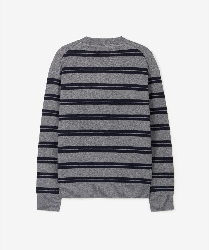 TIENJITIUMEON W Button Detail Stripe Knit Top (Grey) Tnsw6F112G2