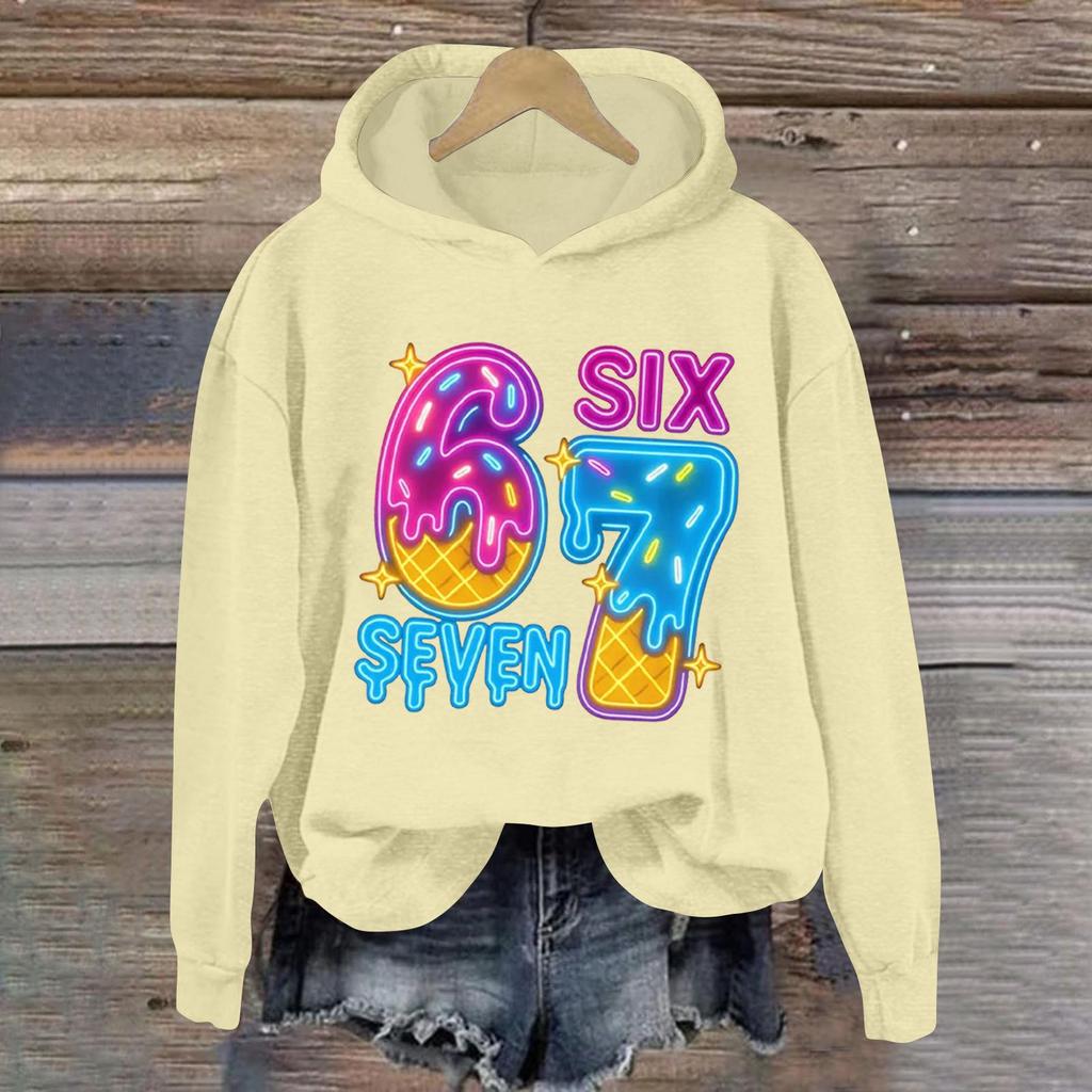 Damen Modisches Lässiges Langärmliges Bedrucktes Kapuzensweatshirt