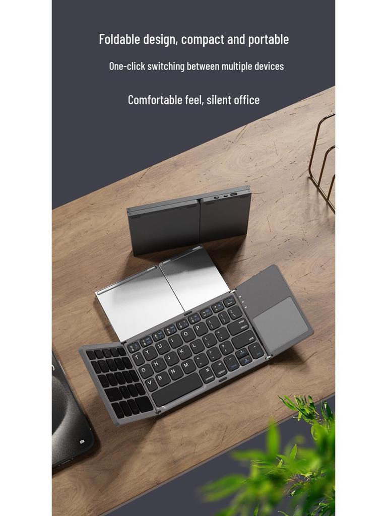 Ultra-Thin Bluetooth Keyboard: Silent, Portable, Compatible with Laptops, Tablets, and Phones