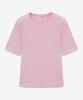 BASIC HOUSE Women'S Ribbed Short Sleeve T-Shirt Pink Lyts3201
