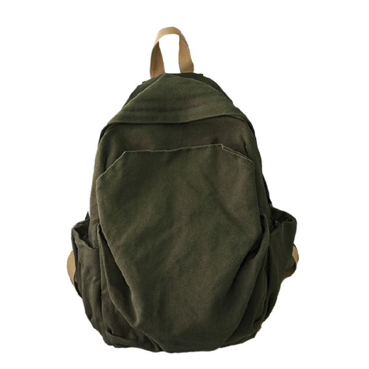 

Vintage Canvas Backpack Daypack Convenient and Practical for Work and School зелений