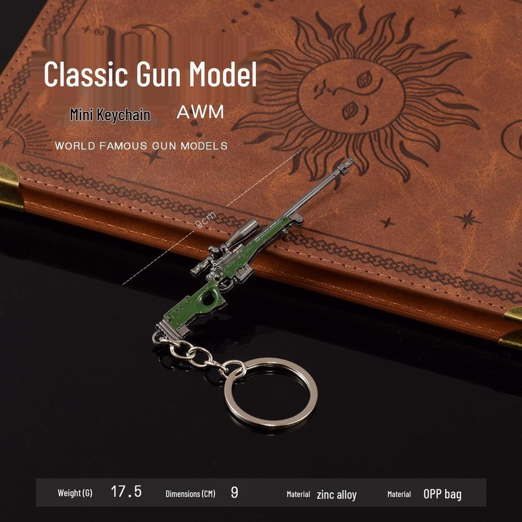 PUBG Game Peripheral Keychain: Non-Firing Gun Models (AWM, 98K, M24, P90, SKS, RPG)