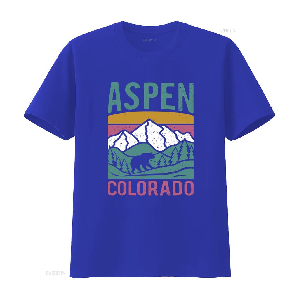 Aspen Colorado T Shirt Ski Winter Bachelorette Apres Trip Crewneck Resort Mountain Bear Print vintage Washed