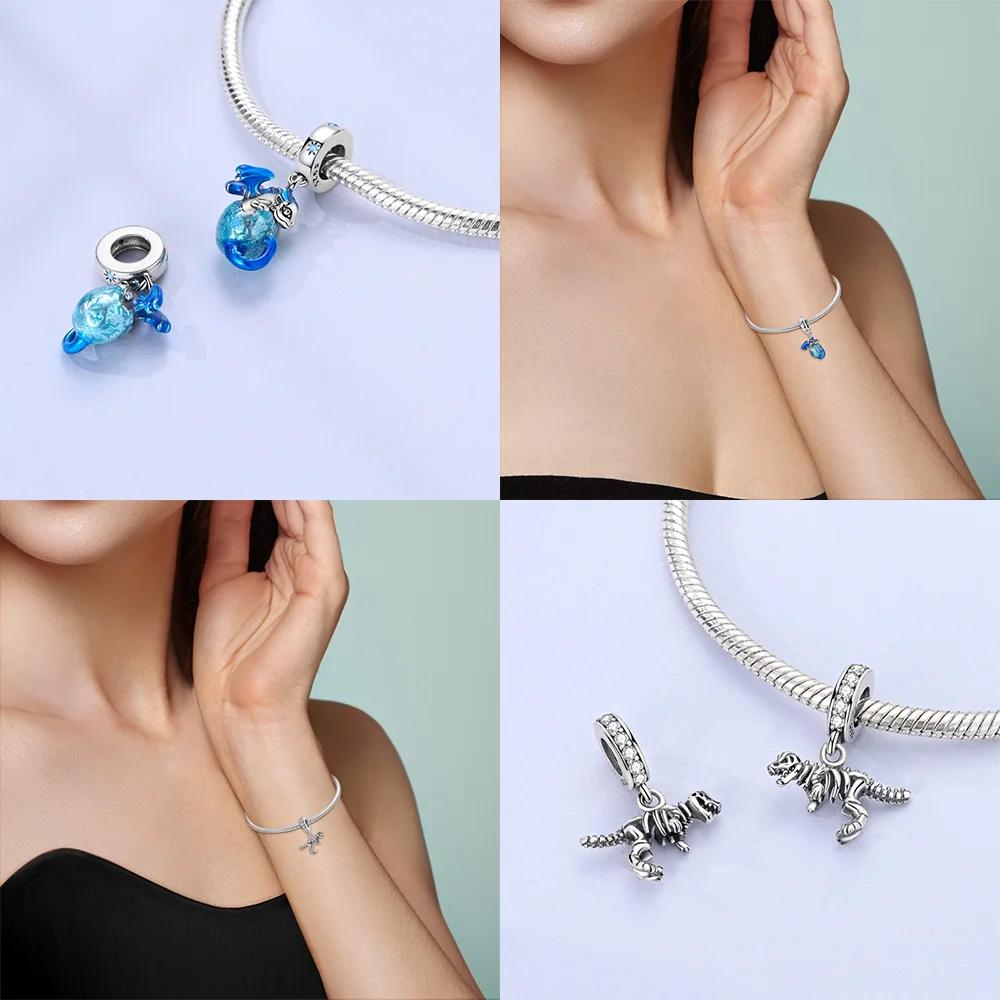 Charm Bead Components Plata Originales Dragon Series Bead Components Designed For Charm Bead Components Copper Metal Bracelet High Quality Fine