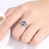 1pcs Imitation White Gold Ring Ladies Light Luxury Simple Style Copper With Oval Glass Stone Multi Size Hand Jewelry